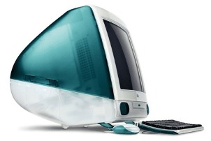 The Bondi blue iMac from Apple, 1997.